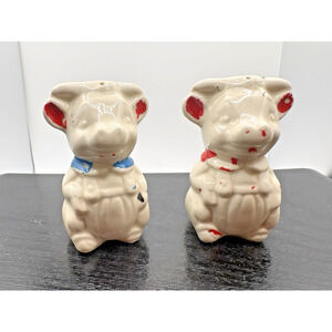 Vintage APCO American Pottery Company Bull Cow Salt & Pepper Shakers 1940s